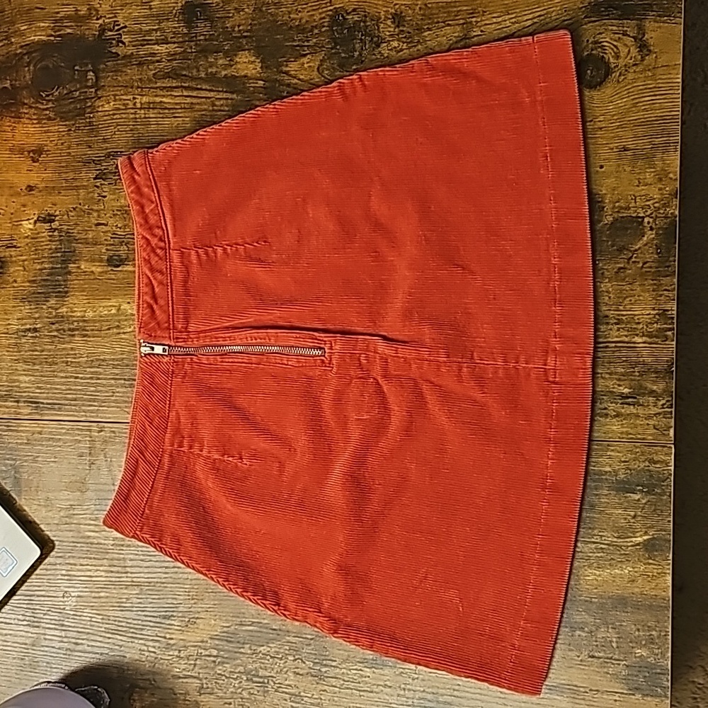 Forever 21, Orange, High Waisted, Corduroy, Size Small, Skirt